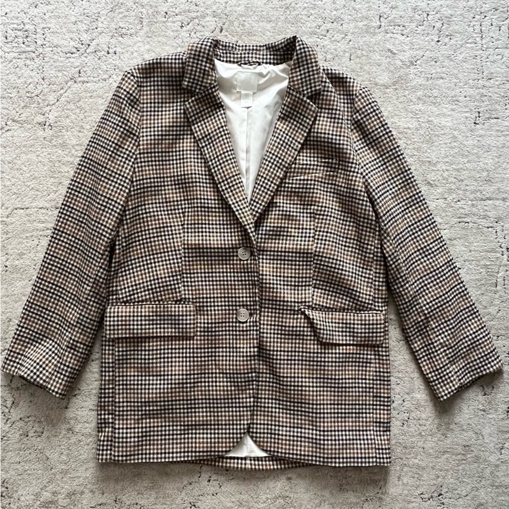 H&M blazer, Size M, brown plaid